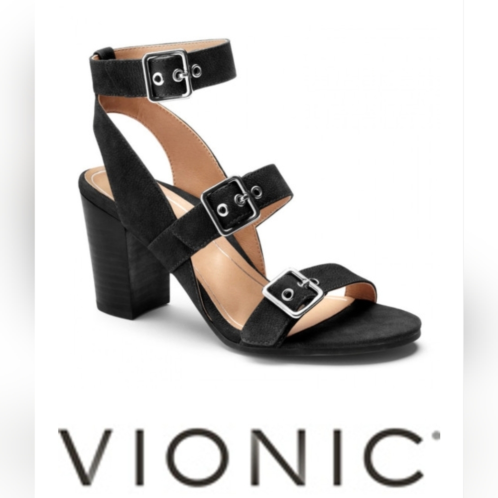 Vionic Pre-loved Women's Perk Carmel Backstrap Dress Sandal Black